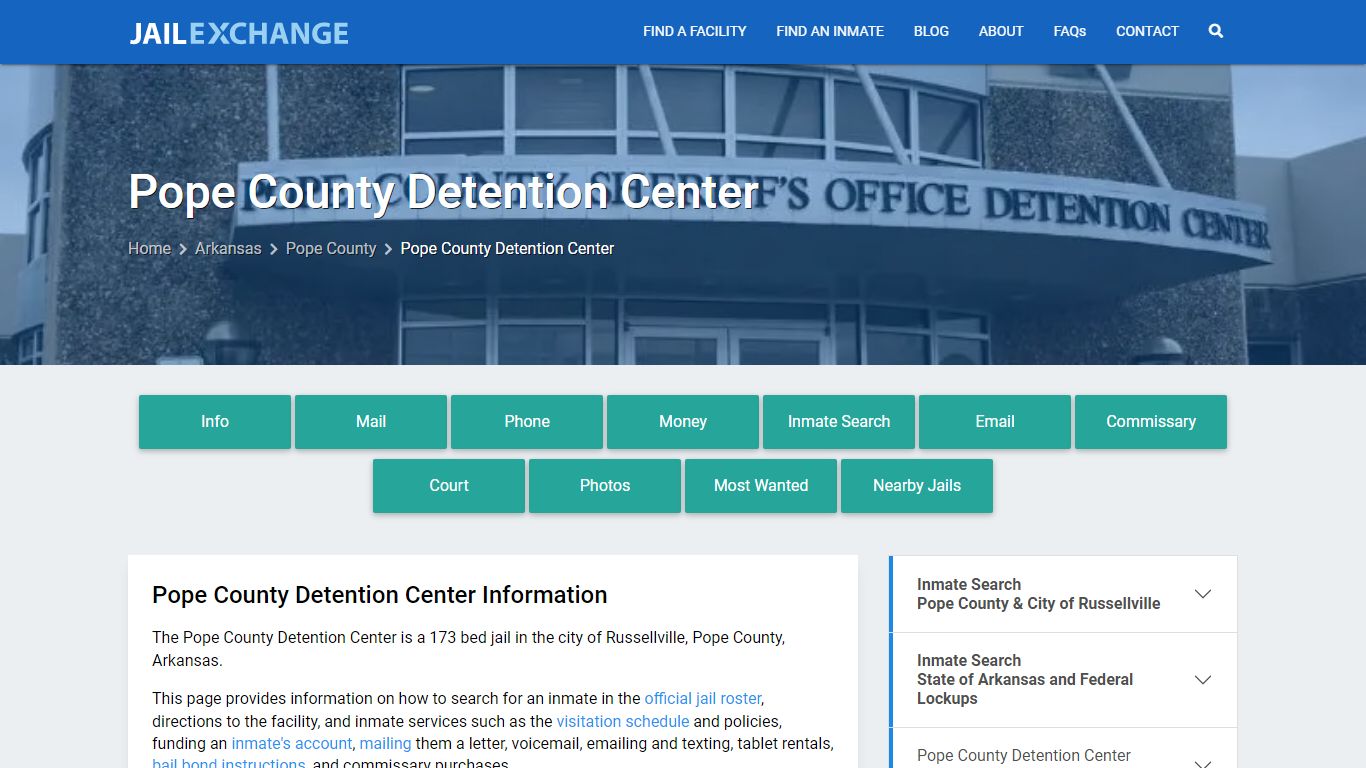Pope County Detention Center, AR Inmate Search, Information - Jail Exchange