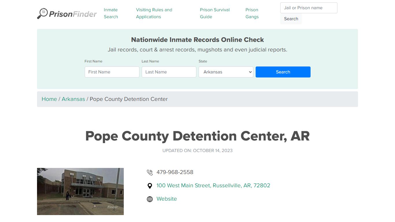 Pope County Detention Center, AR Inmate Search, Mugshots, Visitation ...